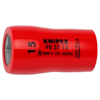 KNIPEX Steckschlüsseleinsatz für Sechskantschrauben mit Innenvierkant 3/8 Zoll 47 mm - 983715