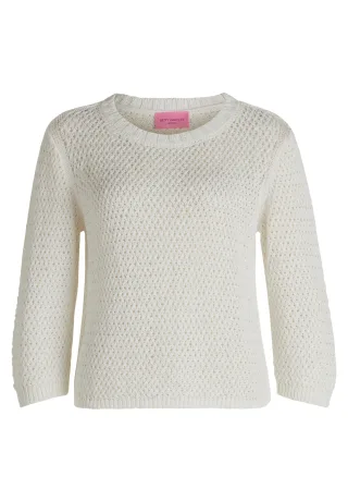 so cosy - Grobstrick-Pullover weiß - Gr. - 48