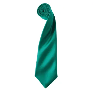Premier Mens Plain Satin Krawatte (Schmales Blatt) (Smaragd)