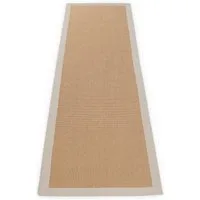 carpetfine Sisalteppich Sisal, auch als Läufer erhältlich, rechteckig, Höhe: 5 mm, mit farbiger Bordüre, Anti Rutsch Rückseite, viele Größen, Wohnzimmer