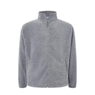 JHK - Fleecejacke Durchgehender Reißverschluss für Herren (Grau meliert)