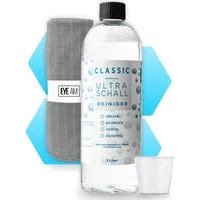 EyeAm Ultraschallreiniger Konzentrat, Ideal für Brillen, Schmuck, Dental, Glasreiniger (Inkl. Mikrofasertuch)
