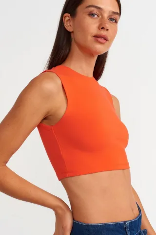Ärmelloses Crop-Top aus Baumwolljersey