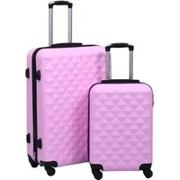 vidaXL Trolleyset Hartschalen-Trolley-Set 2 Stk. Rosa ABS, (1 tlg)