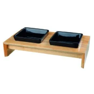 Trixie Napfset Keramik/Holz 2x400 ml
