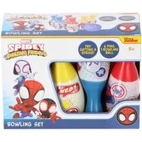 Spiderman Bowlingtasche Bowling-Set mit 6 Pins und 1 Kugel für junge Superhelden (7-tlg)