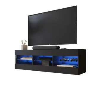 Komodee Lowboard, Schwarz, Schwarz, Holzwerkstoff, 3 Fächer, Rechteckig, 140x40.5x35.5 cm, Wohnzimmer, Wohnwände, Lowboards, Lowboards stehend