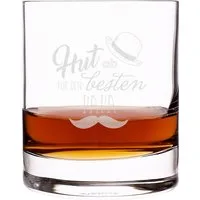 Herz & Heim Whiskyglas mit Gravur für den besten Papa als Geschenk zum Vatertag, Glas, 320 ml