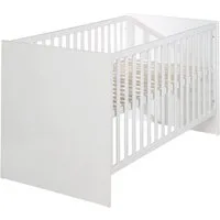 roba® Babybett Gitterbett 70 x 140 cm Lilo oder Lea - Holz lackiert - Weiß oder Grau, mit Schlupfsprossen, 3-fach höhenverstellbar - umbaubar