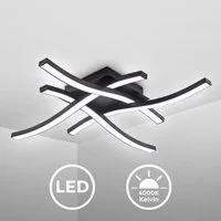 B.K.Licht LED Deckenleuchte BKL1431 LED Deckenlampe, Wohnzimmerlampe, Deckenstrahler, LED fest integriert, Neutralweiß, 4.000K, 2.200Lm, 20 Watt, IP20 42,5x42,5x7 cm, Schwarz