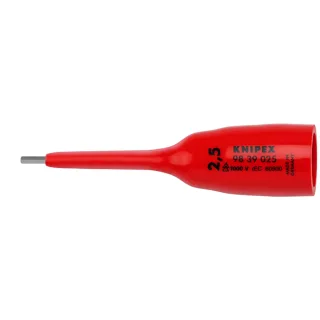 KNIPEX Steckschlüsseleinsatz für Innensechskantschrauben mit Innenvierkant 3/8 Zoll 92 mm - 9839025