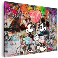 Artedinoi Leinwandbild Pop Art Maus Wandbild Leinwandbild Deko Kunst XL, Comic-Maus im Porträt