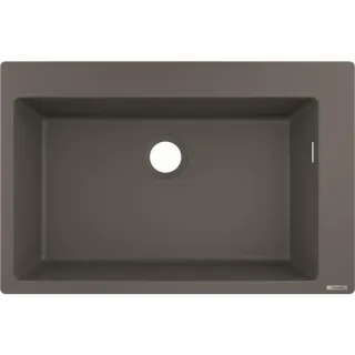 hansgrohe Einbauspüle 43313290 770 x 510 mm, 1 Hauptbecken, Hahnloch vordefiniert, steingrau