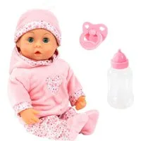 Bayer Babypuppe First Words Baby, 38 cm, rosa (3-tlg), mit Schlafaugen und Babygeräuschen