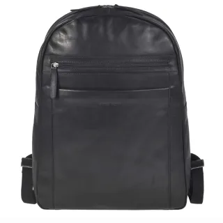 Moderner Laptop-Rucksack im Querformat mit Polsterrücken | Greenburry Pure Black. Die strukturierte Aufteilung für Ihren perfekt geordneten Alltag.