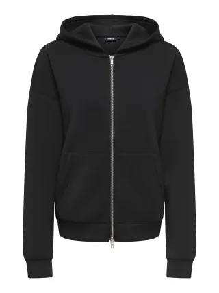 ONLY - ONLNAOMI L/S TWO-WAY ZIP HOODIE SWT NOOS Black - Gr. - L