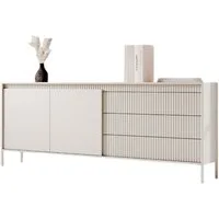 Compleo Schubkastenkommode mit drei Schubladen, gerillte Front, Elegant und Praktisch, Breite: 187 cm