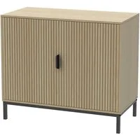 Vicco Kommode Lennox, Eiche/Schwarz, 80 x 45 cm mit 2 Türen (1 St)