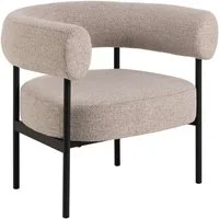 ACTONA GROUP Loungesessel Oakfield, Polstersessel, Relaxsessel, mit Armlehnen, Hoher Komfort, Modern, Beiger Stoff, Schwarze Stel, Taschenfedern, Sitzhöhe: 43,5 cm