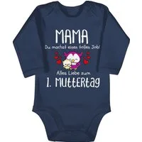 Shirtracer Shirtbody 1. Muttertag I Mama du machst einen tollen Job (1-tlg) Muttertagsgeschenk