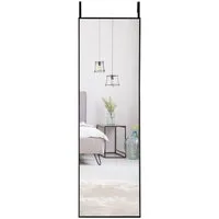 COSTWAY Wandspiegel, Ganzkörper, 37x120cm, höhenverstellbare Hängehaken, Alu