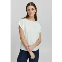 OXMO Kurzarmbluse OXArnora Angenehmes Blusenshirt aus Leinenmix