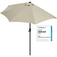 Sekey Balkonschirm 270 cm Sonnenschirm Halbrund Terrassenschirm mit Kurbel, UV50+ Schutz, Halbrundschirm für Balkon, Garten, Hof, Restaurant, Café, Biergarten