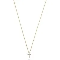 CHRIST Collier CHRIST Damen-Kette 375er Gelbgold 7 Diamant Kreuz