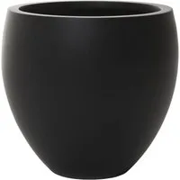 VIVANNO Blumentopf Fiberglas PLUTO Rund - Anthrazit Matt (1 St), 33x30 cm