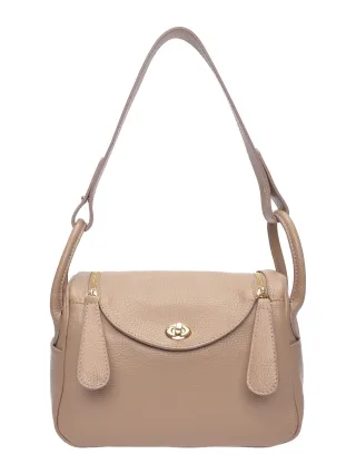 Luisa Vannini Beige Rindsledertasche
