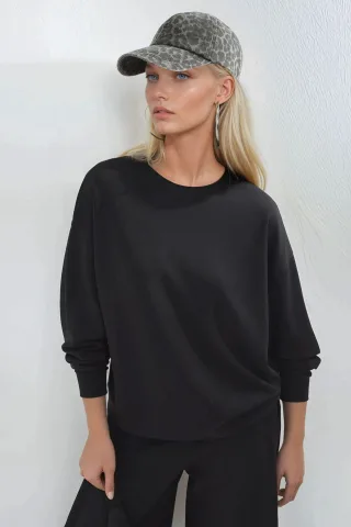Entspanntes Fit Crew Neck Modal Sweatshirt
