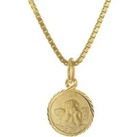 trendor Kette mit Anhänger Gold 333 Schutzengel mit vergoldeter Silberkette