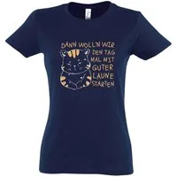 Youth Designz T-Shirt Starten Wir Den Tag Mit Gute Laune Damen Shirt mit trendigem Frontprint