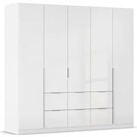 OTTO home Drehtürenschrank Kleiderschrank Schrank Garderobe AGORDO mit Dekor- oder Hochglanzfront (in zwei Griff-Farben, Breite 226 cm) mit Außenschubkästen, Serie in 7 Breiten und 2 Höhen MADE IN GERMANY