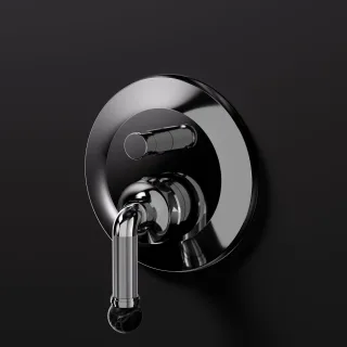 Steinberg Serie 355 Fertigmontageset für Wanne/Brause-Einhebelmischer, Chrom / Nero Marquina 355 2103 3
