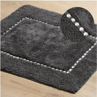 Eurofirany Teppich CHICK Eleganter Teppich Design Badematte Badeteppich Kristalle, dekorativer Bettvorleger 50x70 cm 60x90 cm Baumwolle