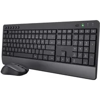 Trust Trezo Comfort Tastatur Maus Set kabellos Wireless für PC Tastatur- und Maus-Set, (Set bestehend aus Tastatur und Maus)