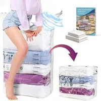 Elegear Aufbewahrungstasche 4pcs Vakuumbeutel(Max: 100x80x38CM) vakuumbeutel für bettdecken (4 Pack Vakuumbeutel Cube, 4-tlg), PE+PA Transparent 85% Platzsparend, für Kleidung/ Bett/Bettdecke