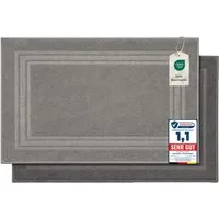 Komfortec Badematte Badvorleger aus 100% Baumwolle, Waschbar Duschmatte, Frottee, Rechteckig, 600 g/m², 2er Set, Saugfähig & Schnelltrocknend