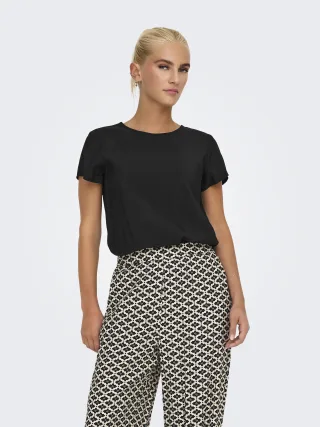 ONLY - ONLAYA LIFE S/S O-NECK TOP NOOS PTM black - Gr. - XS