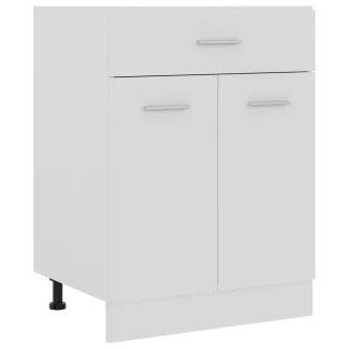 vidaXL Schubunterschrank, Weiß, Holz, 1 Schubladen, Rechteckig, 60x46x60 cm, Küchen, Küchenmöbel, Küchenschränke, Küchenunterschränke