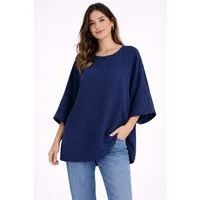 WENOR Blusentop Damen Musselin Oversize Bluse Fledermausärmel lockerer Schnitt, weiter Fall, luftige Sommer Tunika