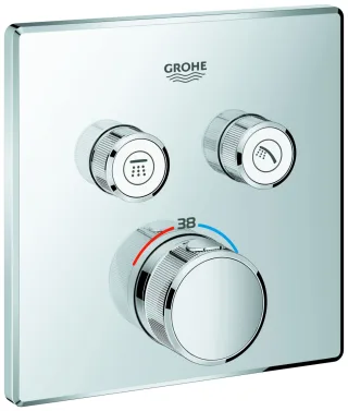 Grohe Thermostat Grohtherm SmartControl 29124 eckig FMS 2 Absperrventile chrom, 29124000 29124000