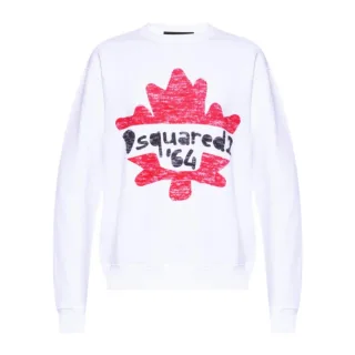 Dsquared2 - Weißes Sweatshirt „maple Leaf 64"