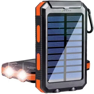 Gaiaray 30000mAh Solar Power Bank Dual USB Travel Large Capacity LED Lighting Outdoor Waterproof Power Bank Camping Spar
