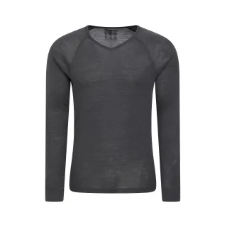 Mountain Warehouse Herren Merinowolle V-Ausschnitt Basisschicht Top (grau)