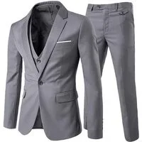 Allthemen Anzug 3-teilig (3 tlg) Edler Slim Fit Herrenanzug für den Business-Bereich