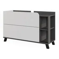 Vicco Waschbeckenunterschrank Karen, Anthrazit/Weiß, 100 x 65 cm mit 2 Schubladen (1-St)