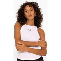 SASSYCLASSY Tanktop Tank Top mit Sassyclassy Stickerei Geripptes Top mit Stickerei und Rundhalsausschnitt