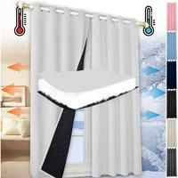 Sunicol Gardine Blickdicht Thermovorhang mit Ösen, Verdunklungsvorhänge Kälteschutz (1 St), 7 Farben, Wärmeisolierend Gardinen für Wohnzimmer Schlafzimmer